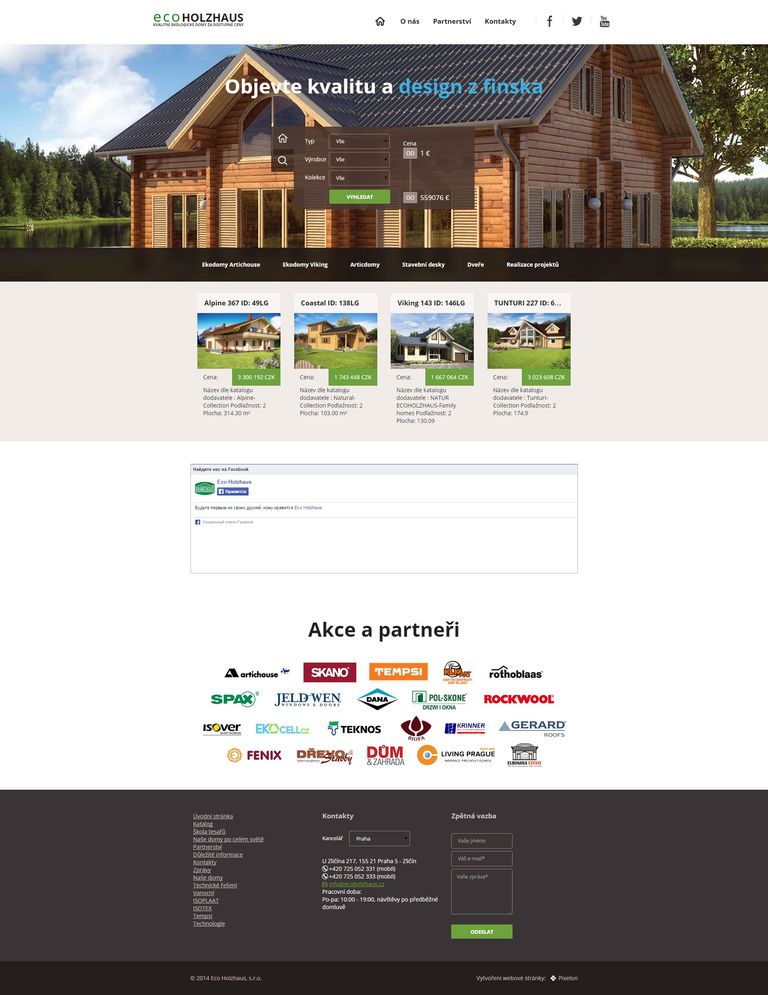 Как выглядела вёрстка сайта ecoholzhaus в 2014