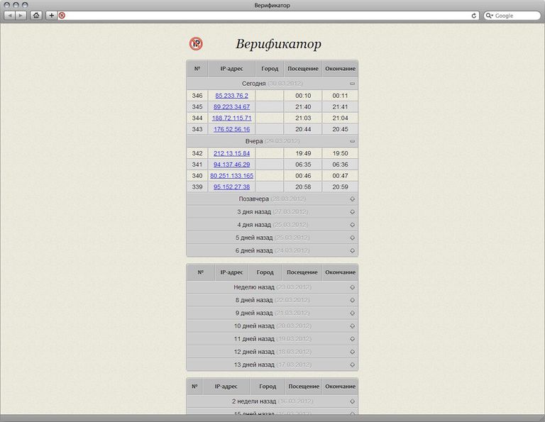 Как выглядела вёрстка в 2010
